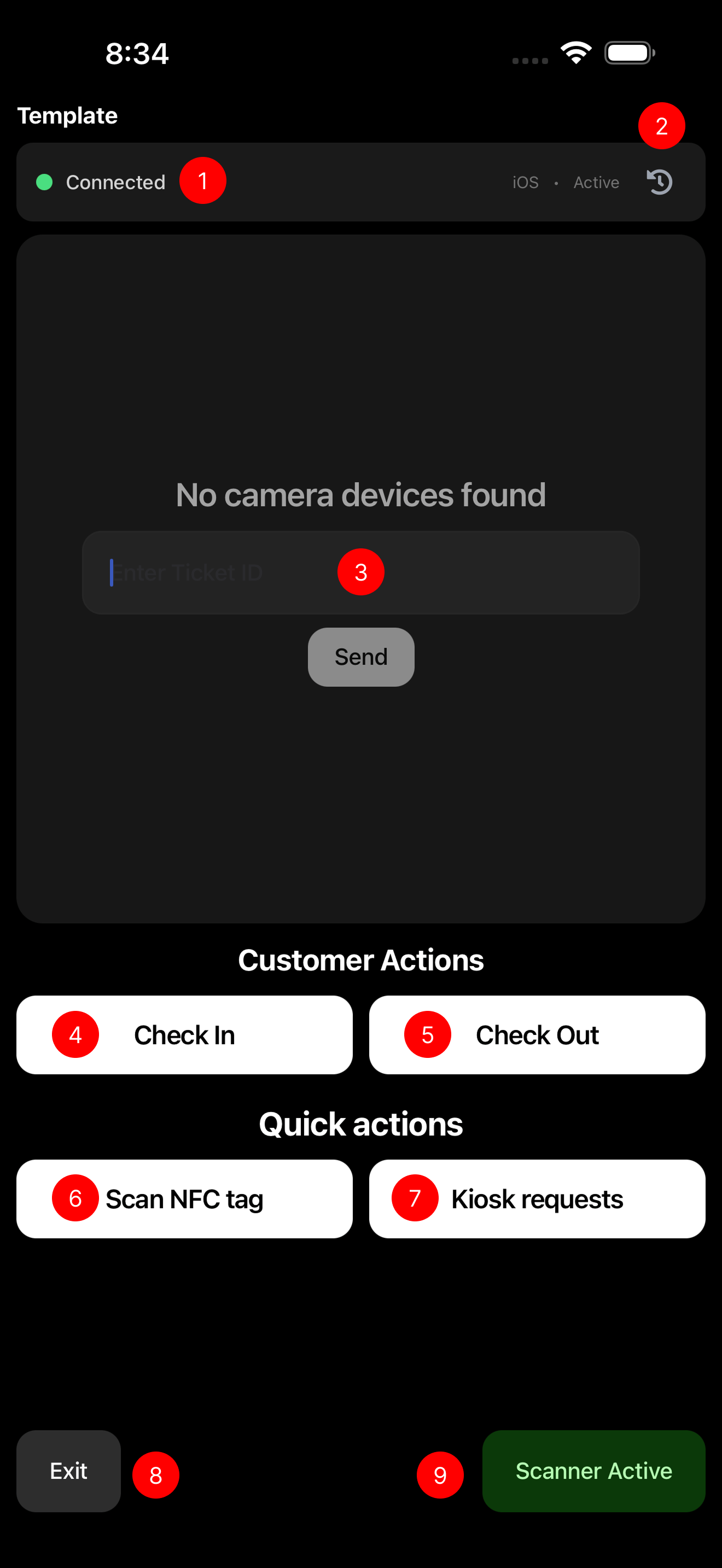 Staff App — check in